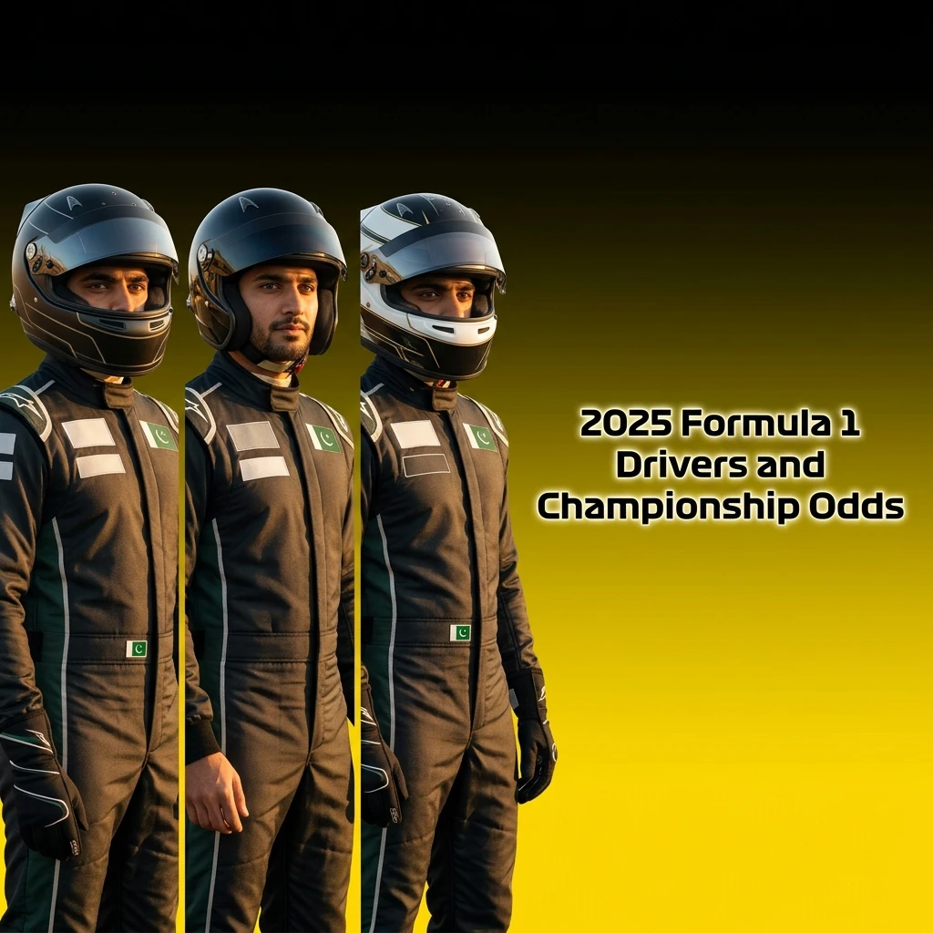 2025 F1 driver lineup table with championship betting odds for all ten teams including Red Bull, Ferrari and McLaren