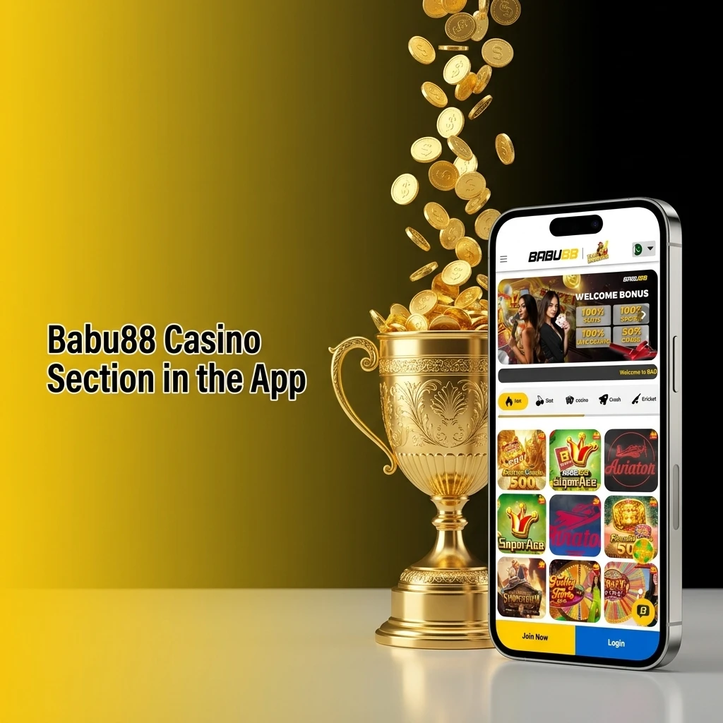 Babu88 app casino section showing slots, live casino, table games, crash and fishing games on mobile
