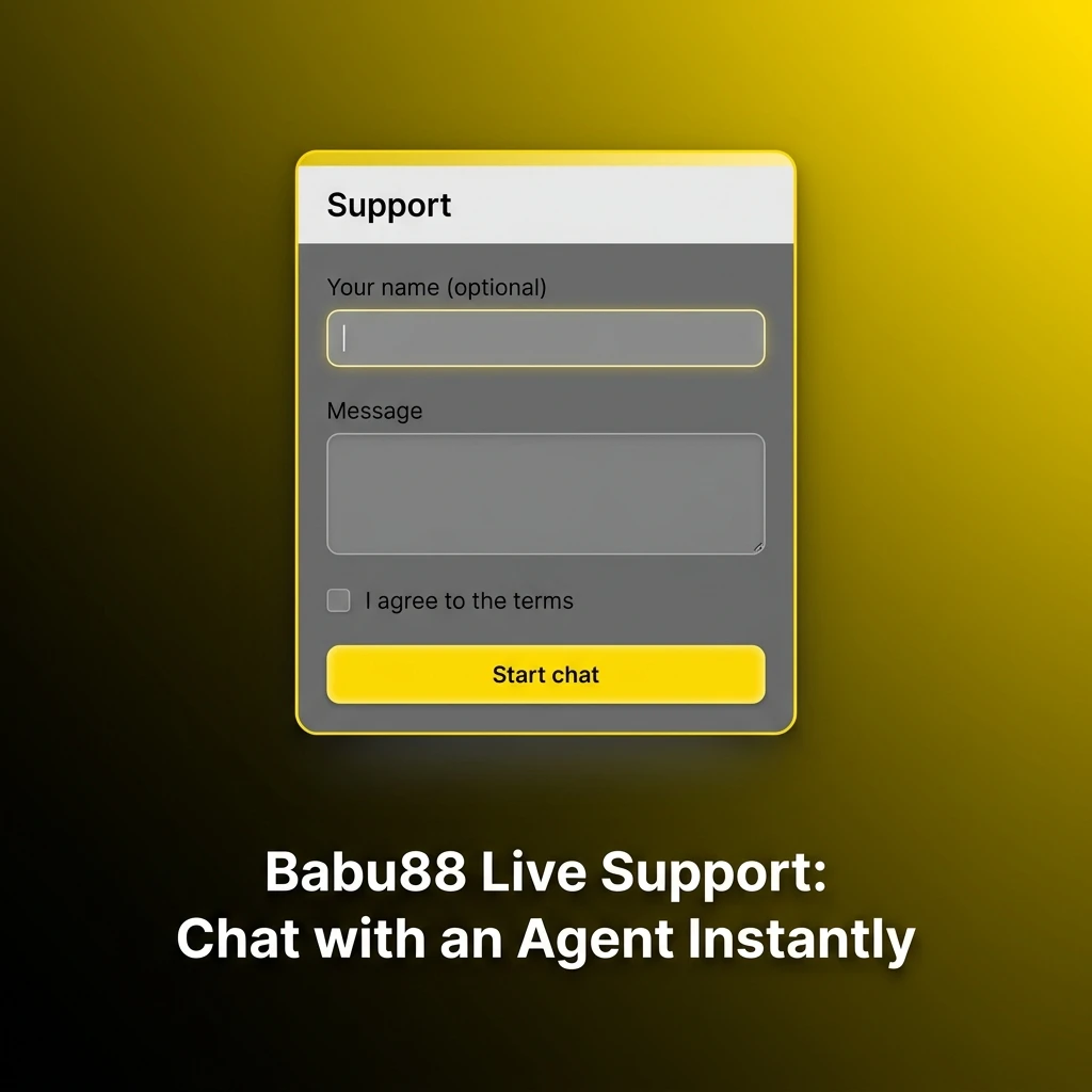Babu88 live chat support interface showing instant agent connection available 24/7 in English and Urdu