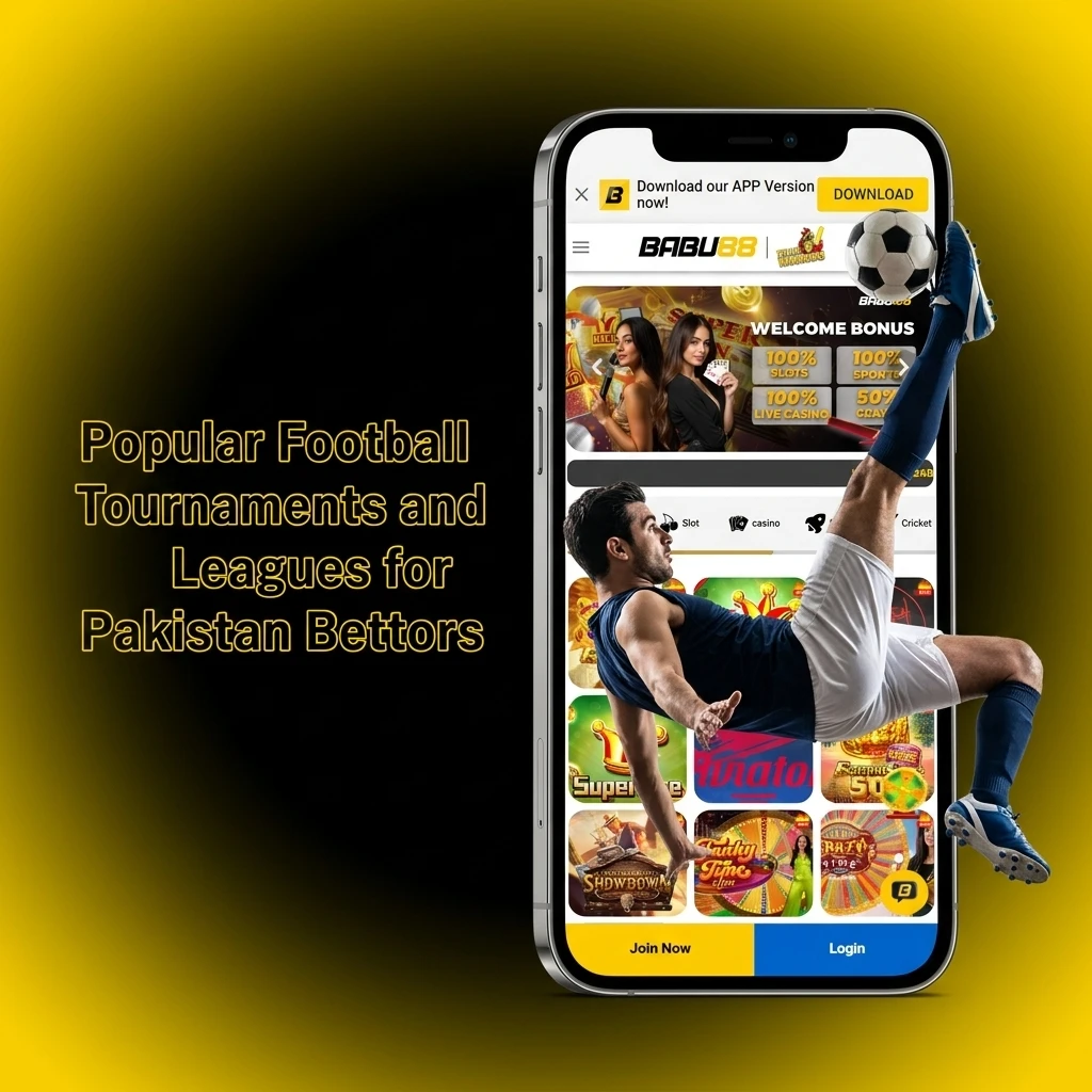 Football tournaments and leagues for Pakistan bettors on Babu88 including FIFA World Cup, UEFA Champions League and Premier League