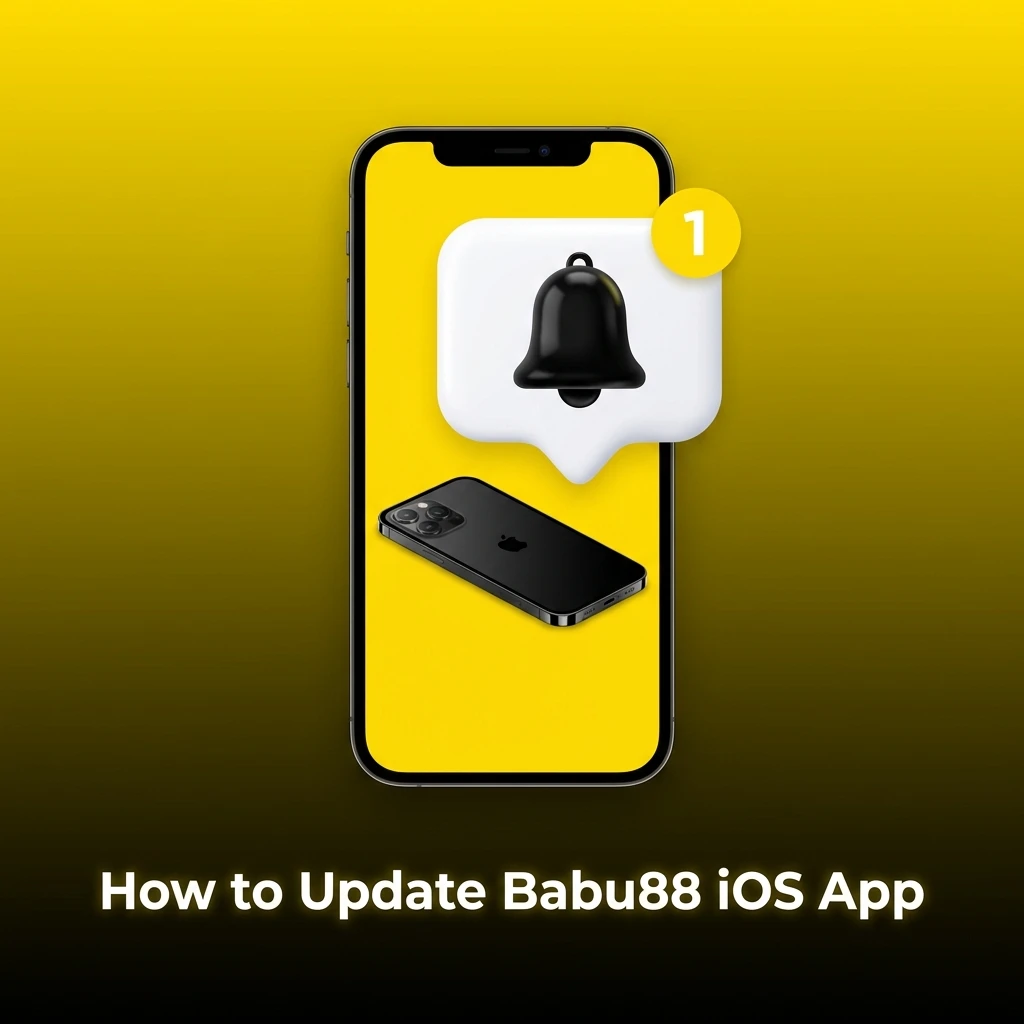 Babu88 iOS app update steps showing PWA update button, Safari cache clearing, and version confirmation process