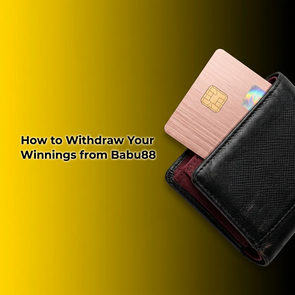 Babu88 withdrawal steps showing how to cash out winnings via account dashboard, payment method selection, and request submission