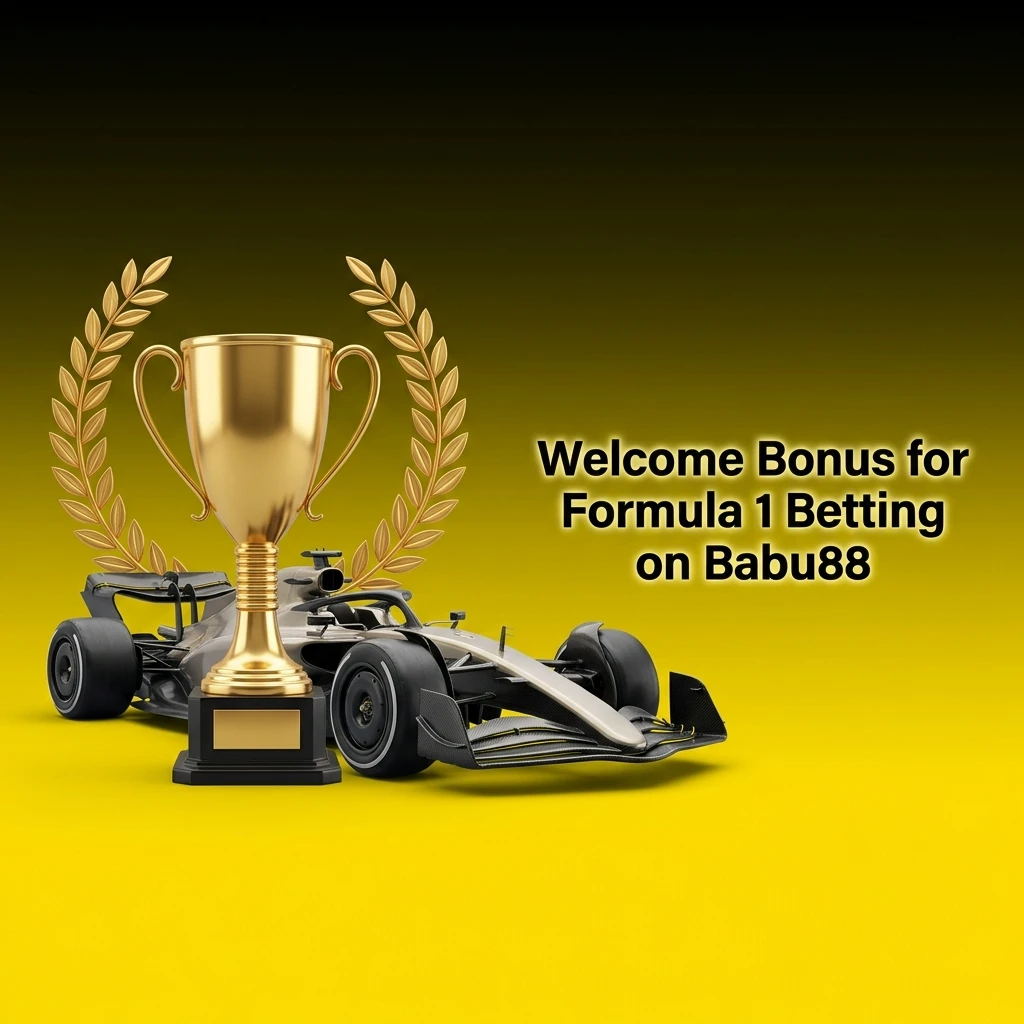 Babu88 welcome bonus for Formula 1 betting showing deposit match offer for new users on F1 race markets