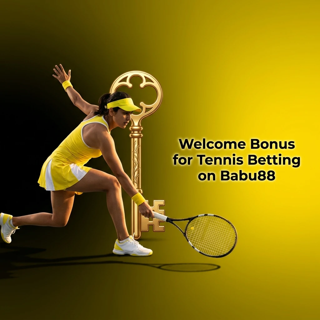 Babu88 welcome bonus for tennis betting showing deposit match offer and wagering requirements for new users